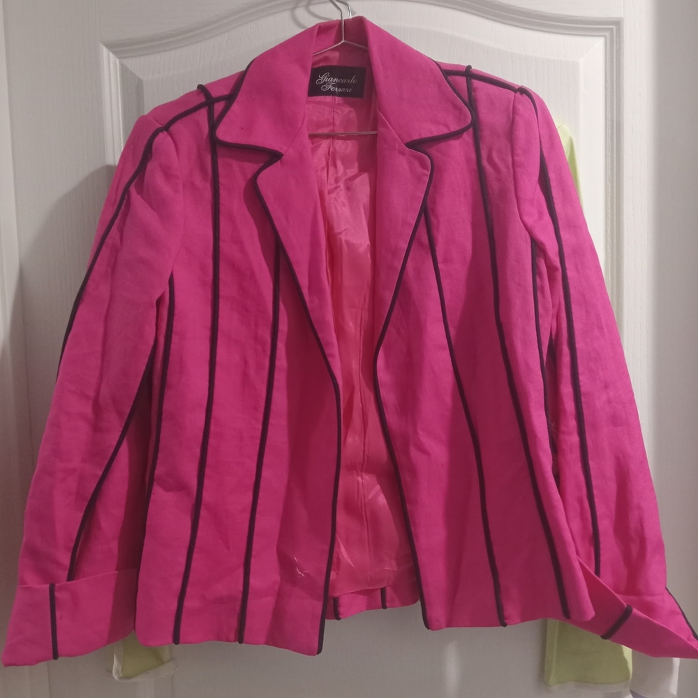 Ferrari Pink Blazer with Black Accents